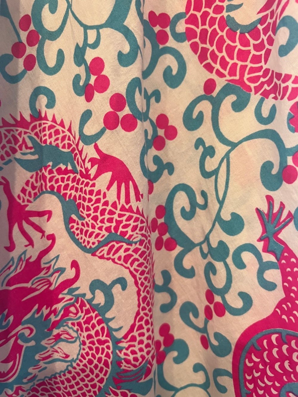 Gretchen Scott Designs Pink & Turquoise Dragon Print Mini Dress - Picture 7 of 16